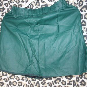 Leather green skirt